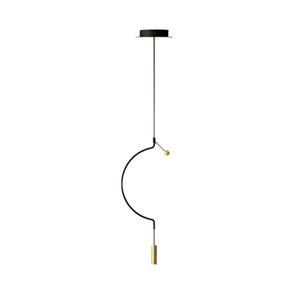 Liaison LED Pendant Light in Black/Matt Gold (1-Light/Small).