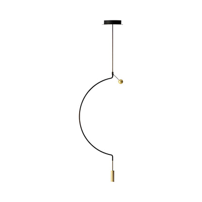 Liaison LED Pendant Light in Black/Matt Gold (1-Light/Medium).