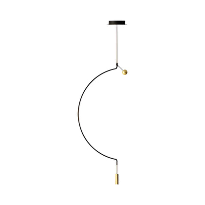 Liaison LED Pendant Light in Black/Matt Gold (1-Light/Large).
