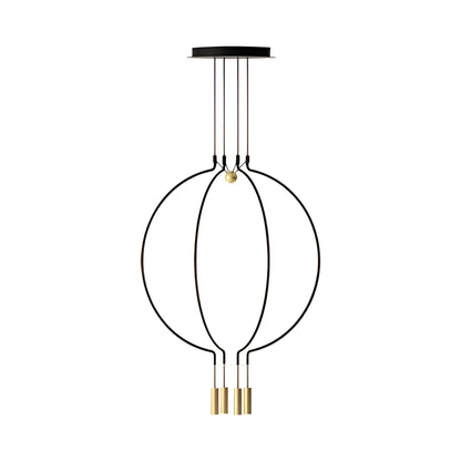 Liaison LED Pendant Light in Black/Matt Gold (4-Light).
