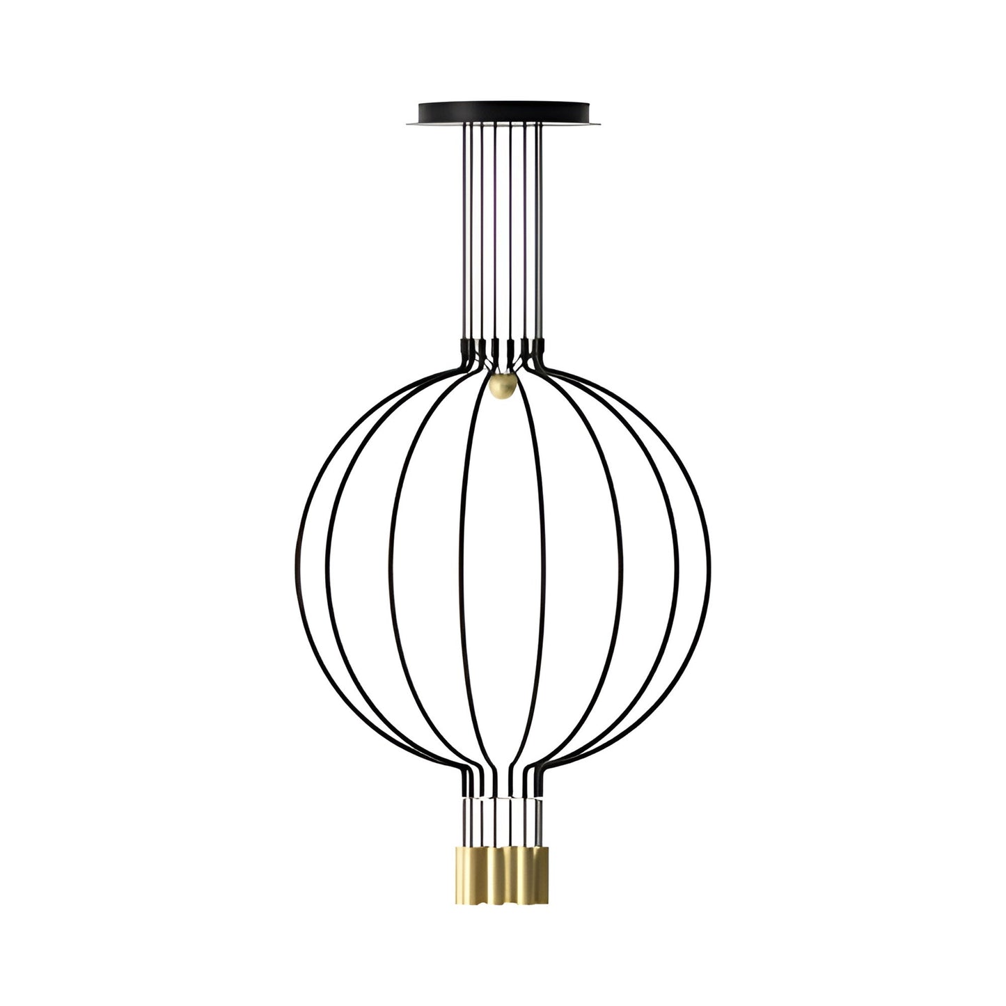 Liaison LED Pendant Light in Black/Matt Gold (8-Light).