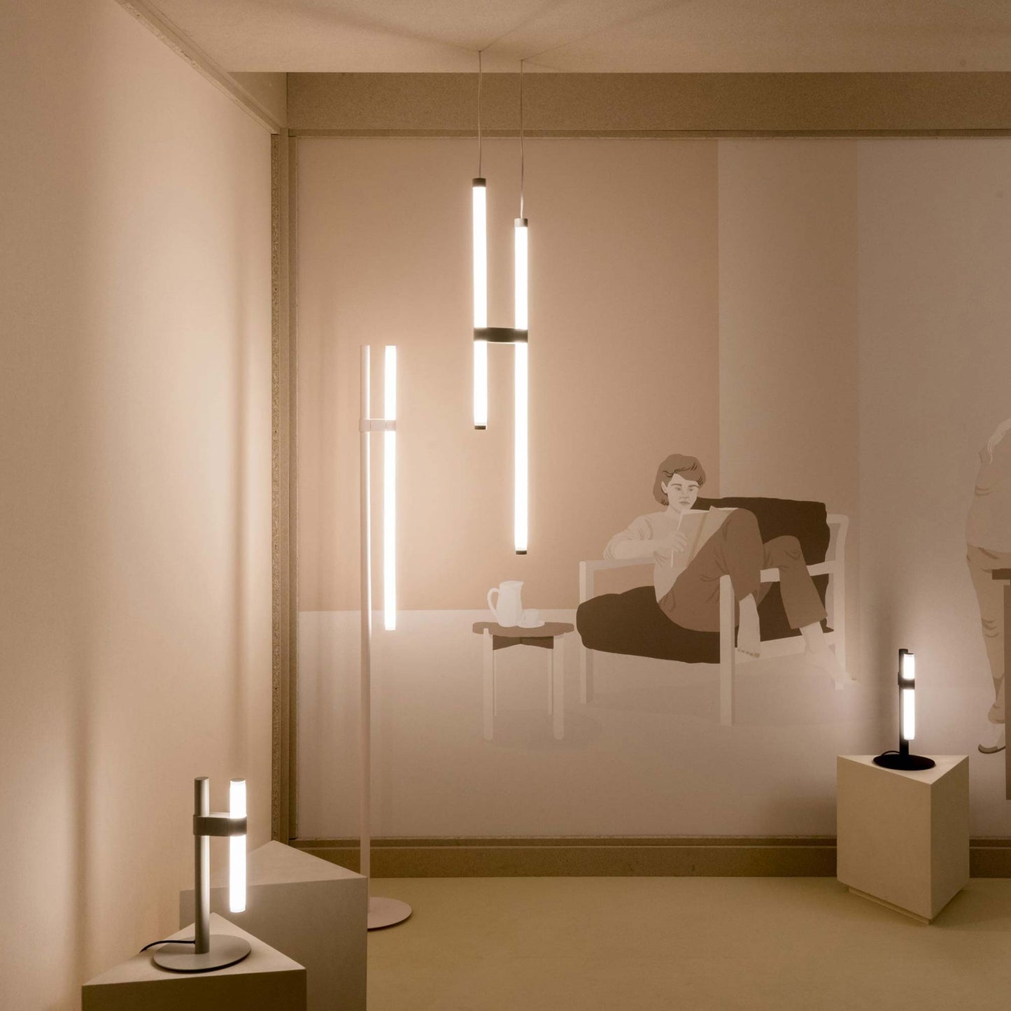 Paralela LED Floor Lamp in living room.