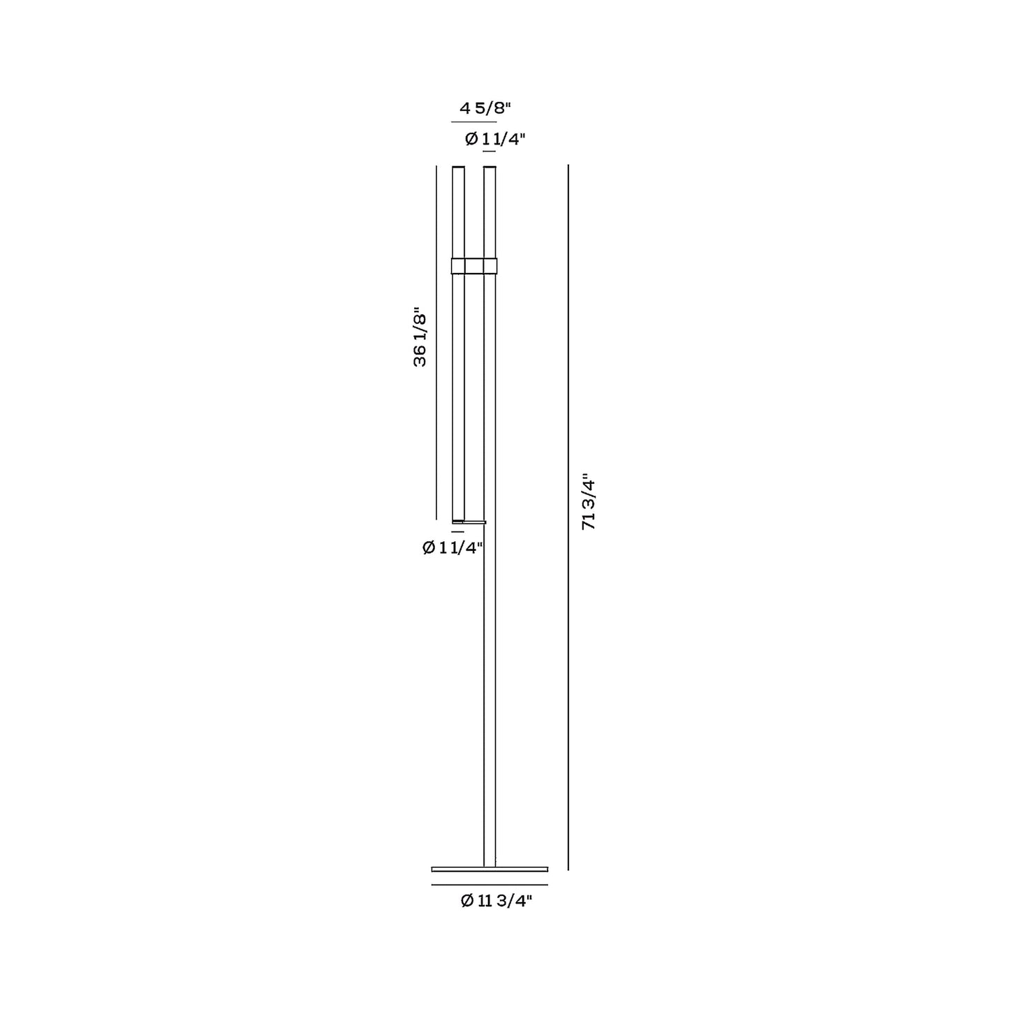 Paralela LED Floor Lamp - line drawing.