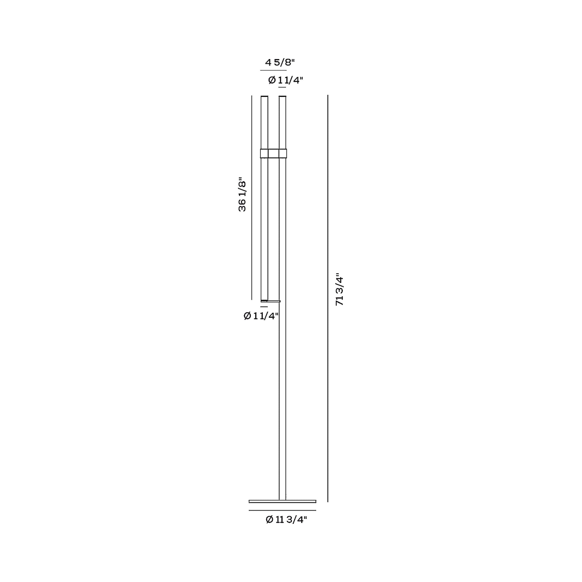 Paralela LED Floor Lamp - line drawing.