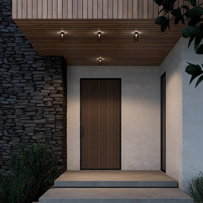 Spillray Plus LED Flush Mount Ceiling Light in Outside Area.