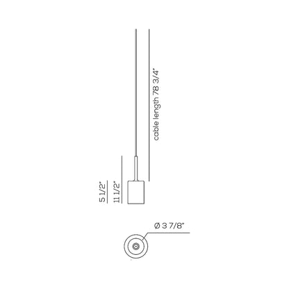 Spillray Plus LED Pendant Light - line drawing.