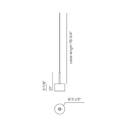 Spillray Plus LED Pendant Light - line drawing.