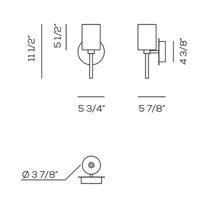 Spillray Wall Light - line drawing.
