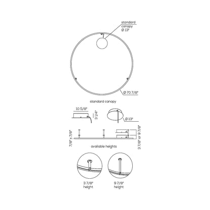 U-Light LED Ceiling / Wall Light - line drawing.