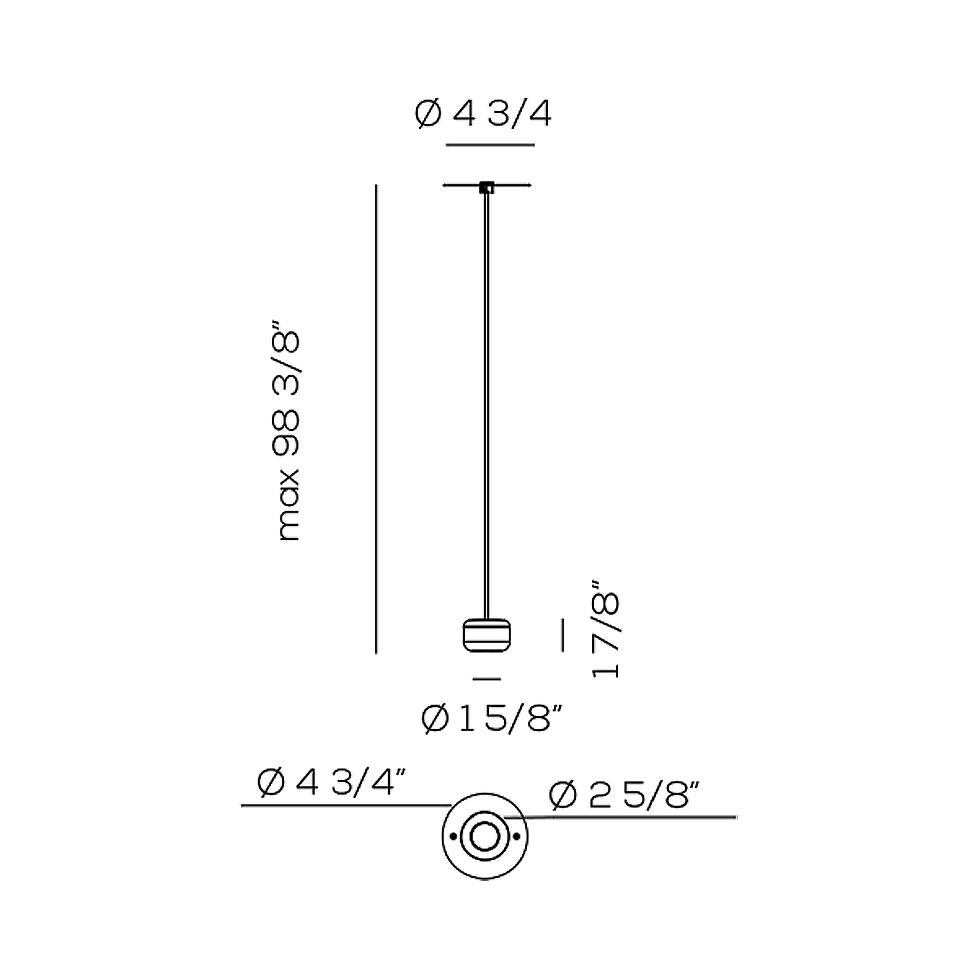 Urban Mini LED Pendant Light - line drawing.