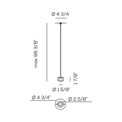 Urban Mini LED Pendant Light - line drawing.