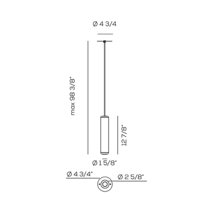 Urban Mini LED Pendant Light - line drawing.