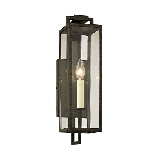 Beckham Outdoor Wall Light in Forged Iron (1-Light/16.5-Inch).