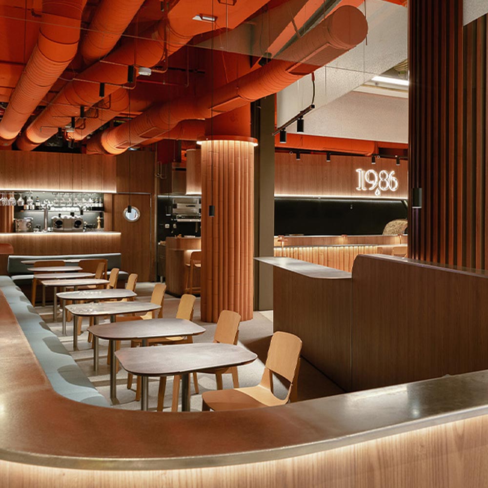 Anvil LED Pendant Light in restaurant.