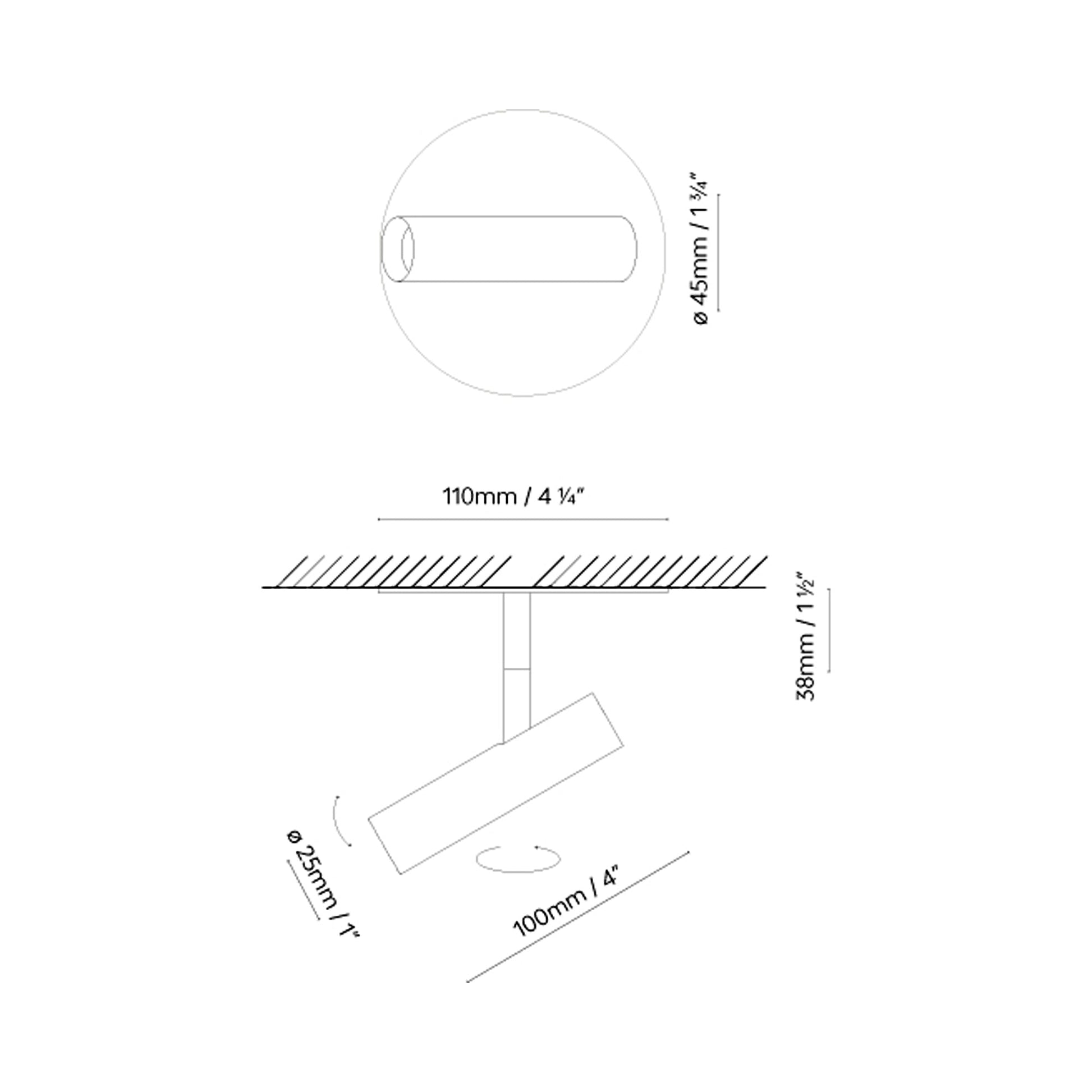 Anvil LED Spot Light - line drawing.
