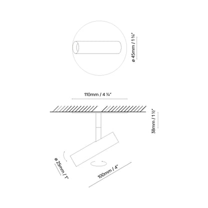 Anvil LED Spot Light - line drawing.