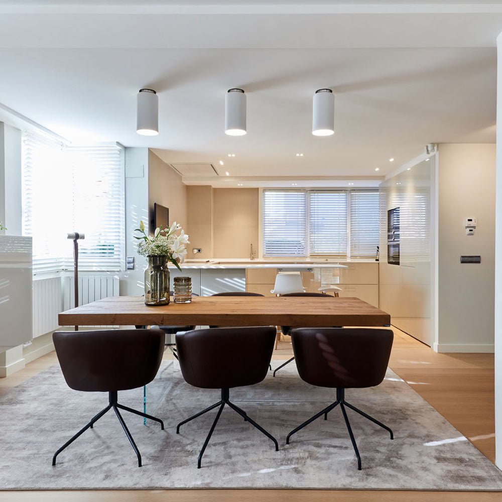 Aspen C17B Semi Flush Mount Ceiling Light in dining room.