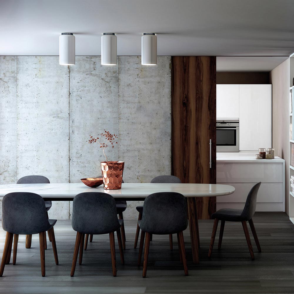 Aspen C17B Semi Flush Mount Ceiling Light in dining room.