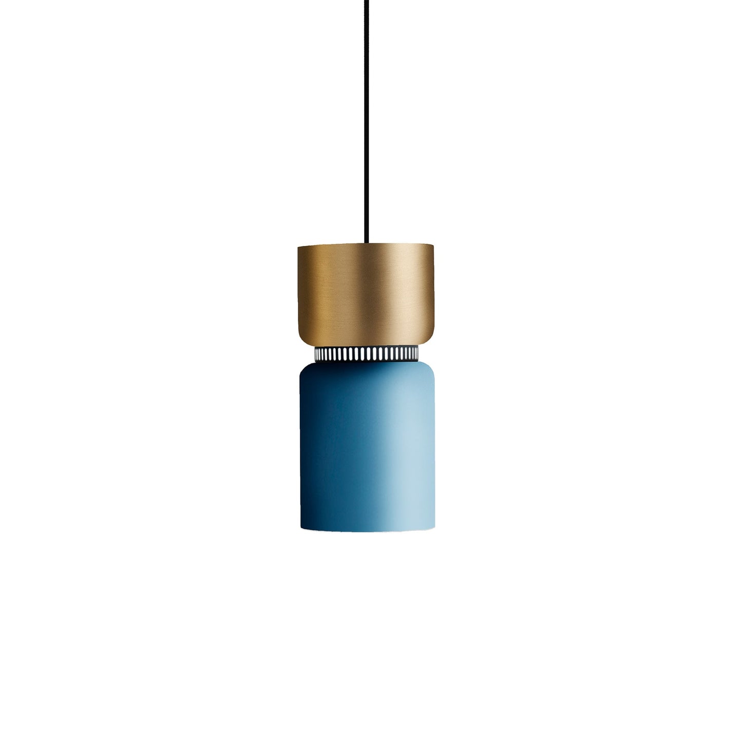 Aspen S17A Pendant Light in Brass/Aqua.