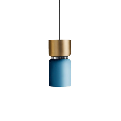 Aspen S17A Pendant Light in Brass/Aqua.