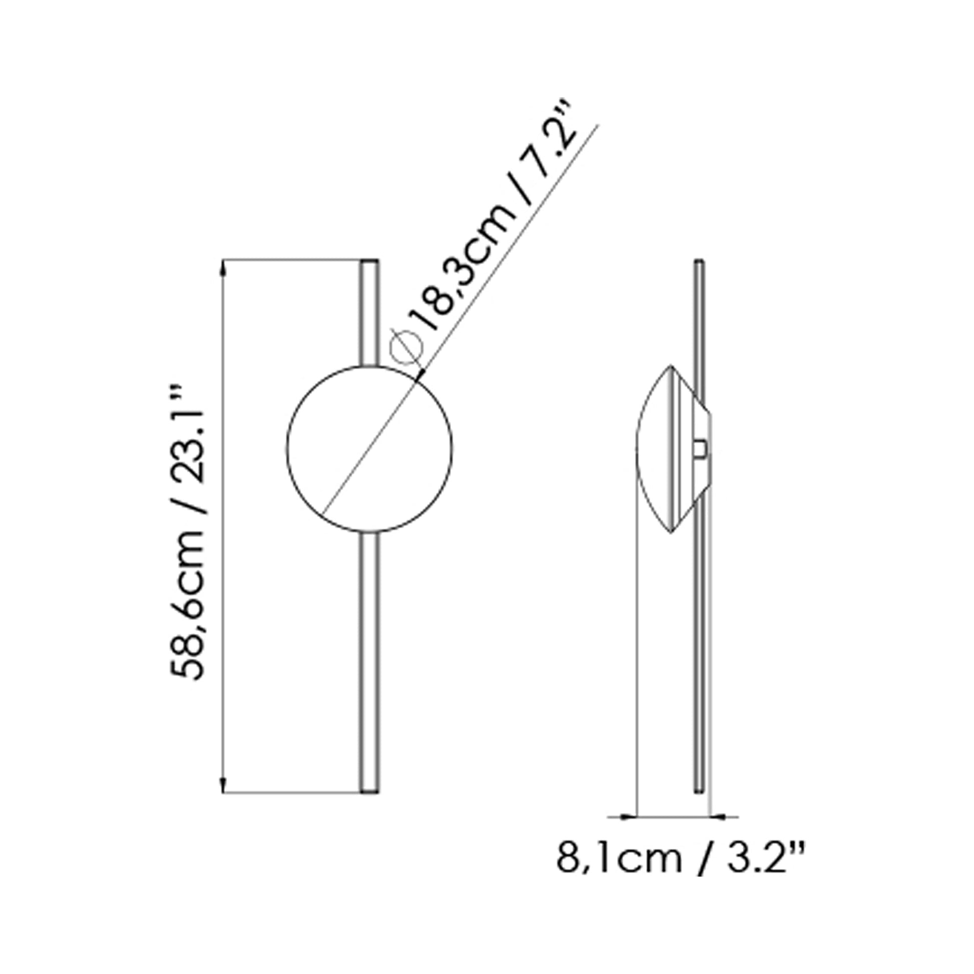 Crosshatch LED Ceiling / Wall Light - line drawing.