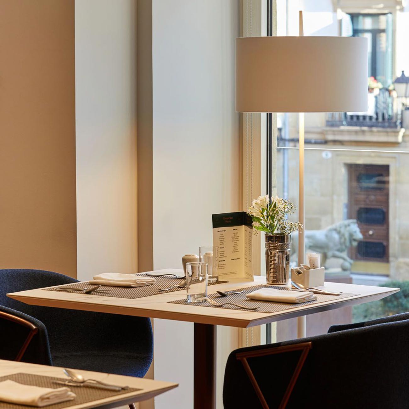 Lola F Floor Lamp in restaurant.