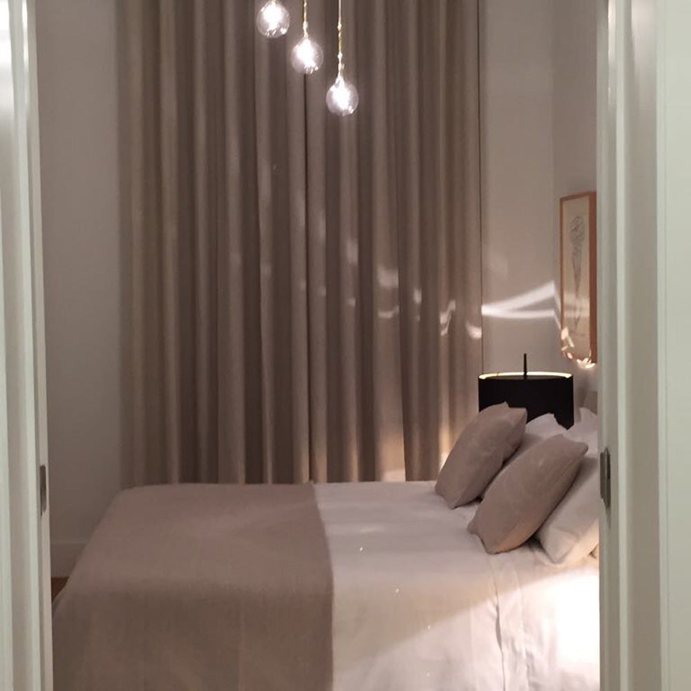 Lola T Table Lamp in bedroom.