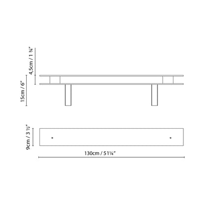 Marc Arm LED Wall Light - line drawing.