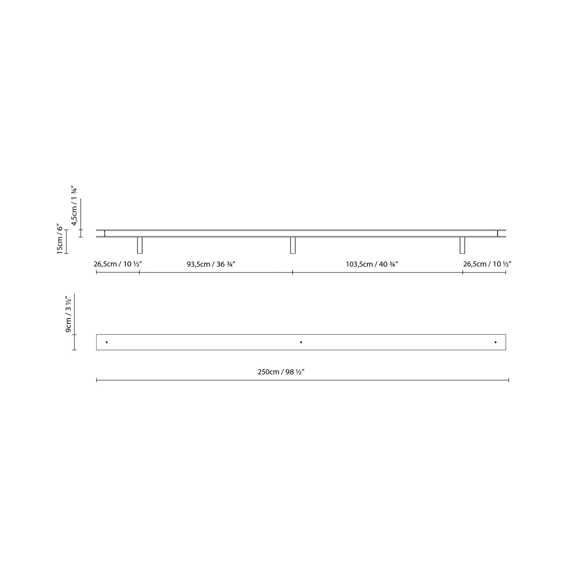 Marc Arm LED Wall Light - line drawing.