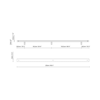 Marc Arm LED Wall Light - line drawing.