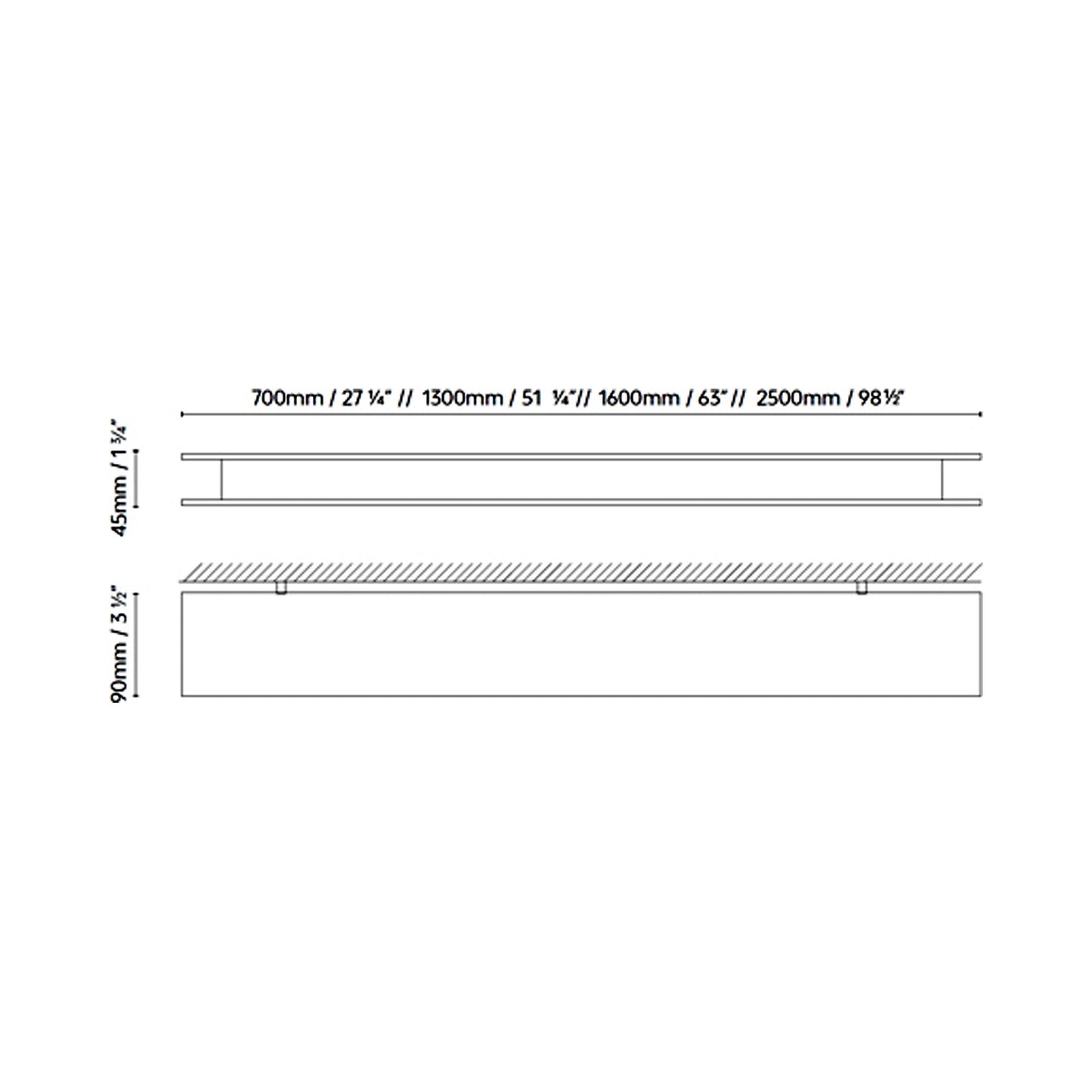 Marc C LED Semi Flush Mount Ceiling Light - line drawing.