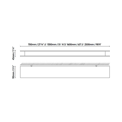 Marc C LED Semi Flush Mount Ceiling Light - line drawing.