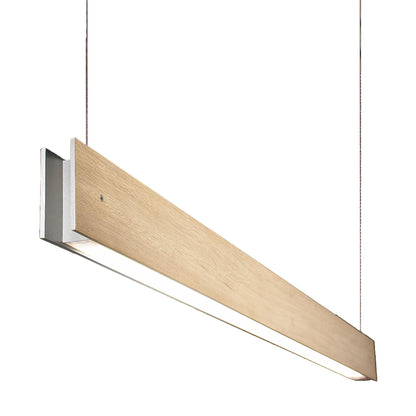 Marc S LED Linear Pendant Light in Oak (98.5-Inch).