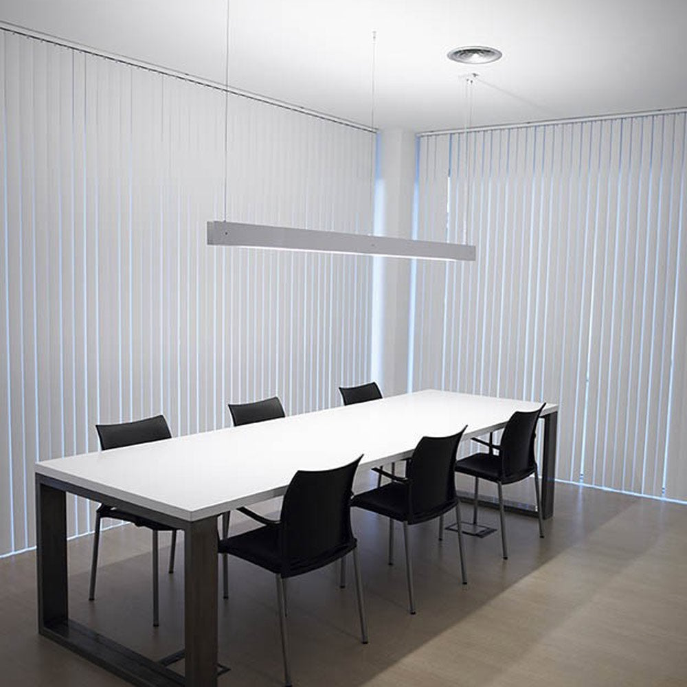 Marc S LED Linear Pendant Light in office.