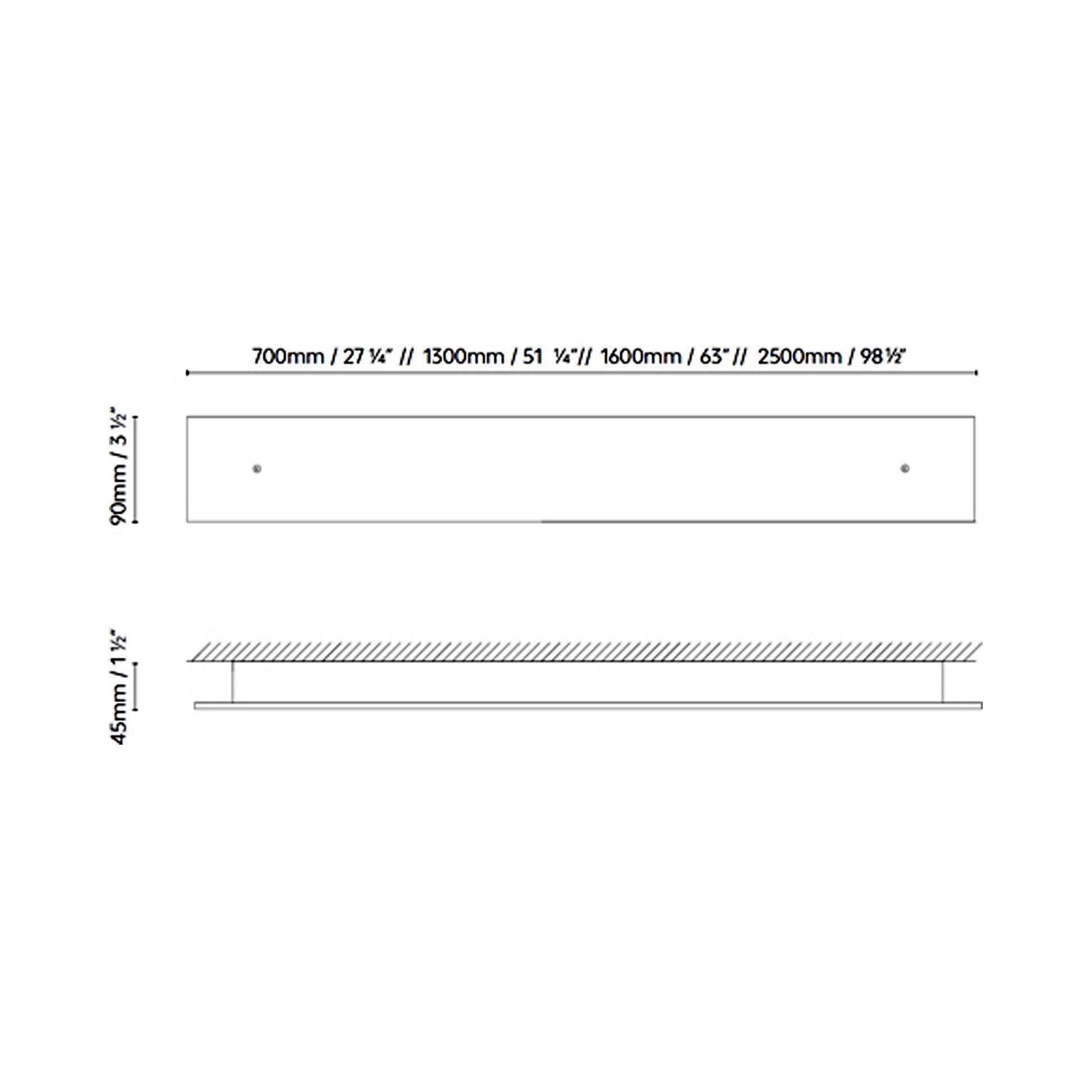 Marc W LED Wall Light - line drawing.