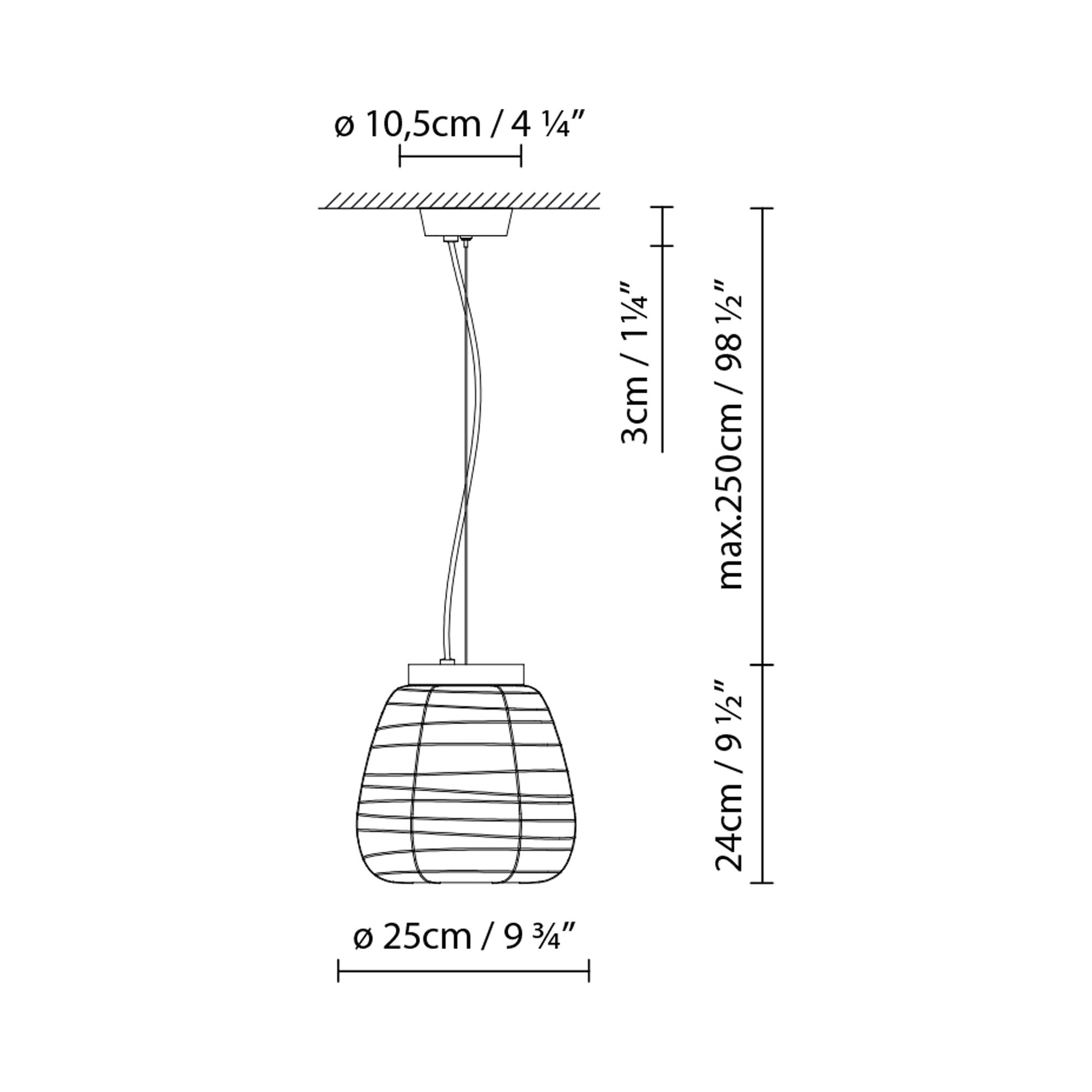 Misko Pendant Light - line drawing.