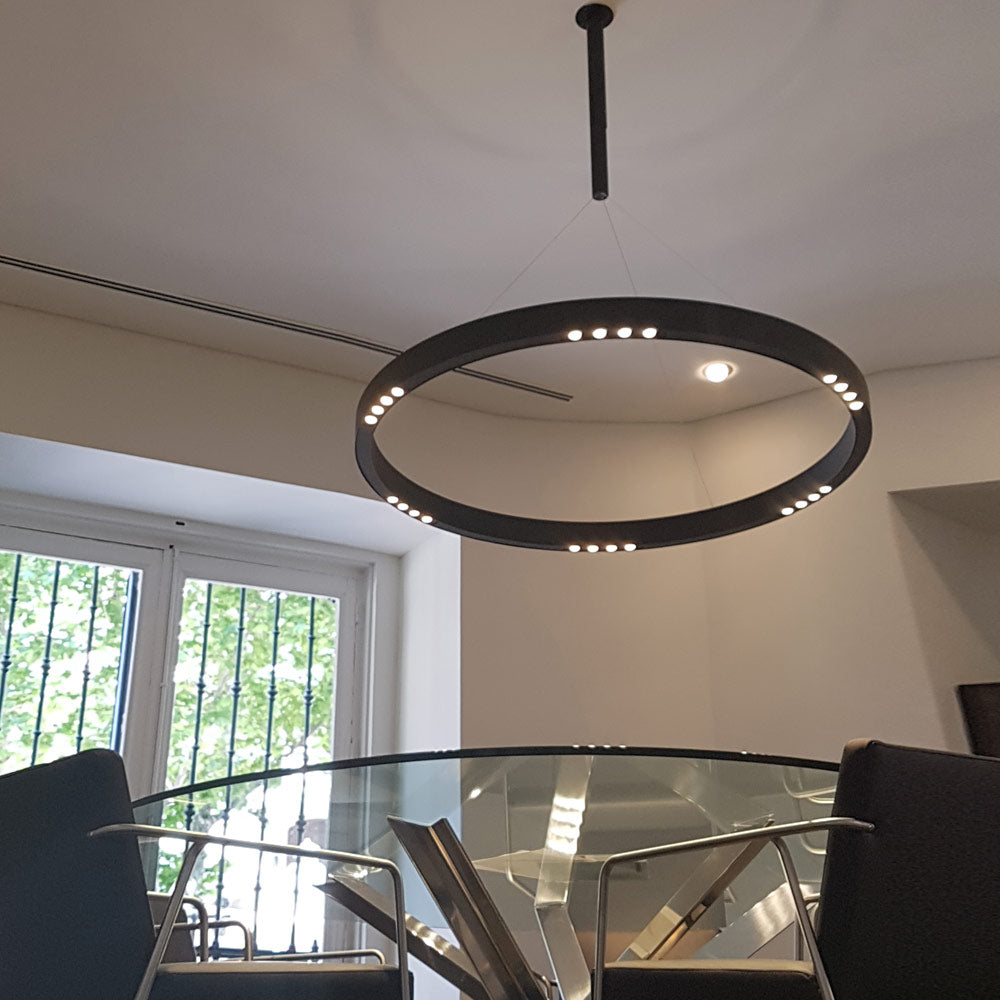 R2 S LED Pendant Light in living room.