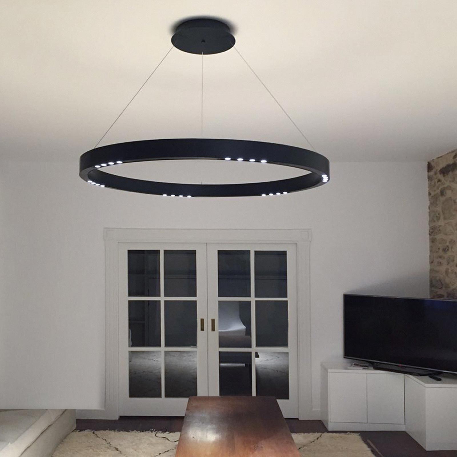 R2 S LED Pendant Light in living room.