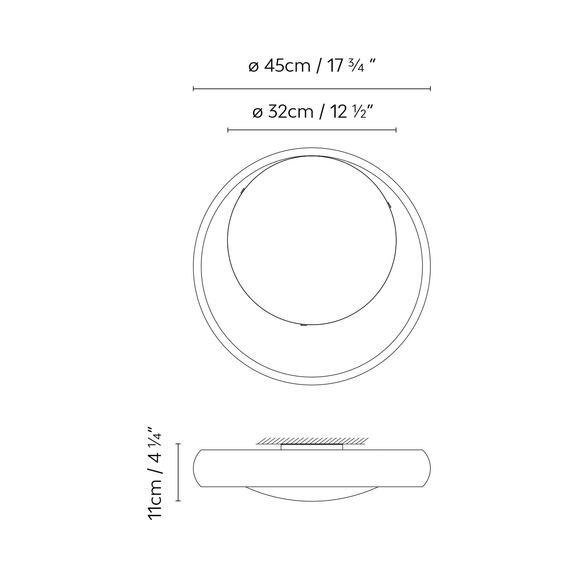 Ring Flush Mount Ceiling Light - line drawing.