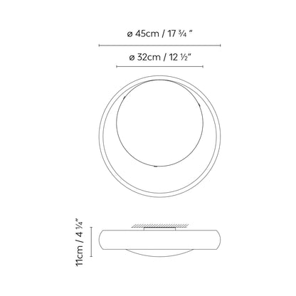 Ring Flush Mount Ceiling Light - line drawing.