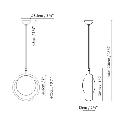 Ring S1 Pendant Light - line drawing.