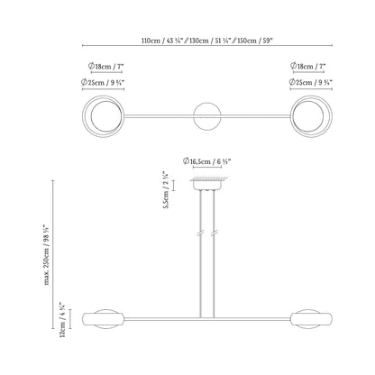 Ring S2 Pendant Light - line drawing.