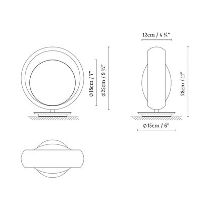 Ring Table Lamp - line drawing.