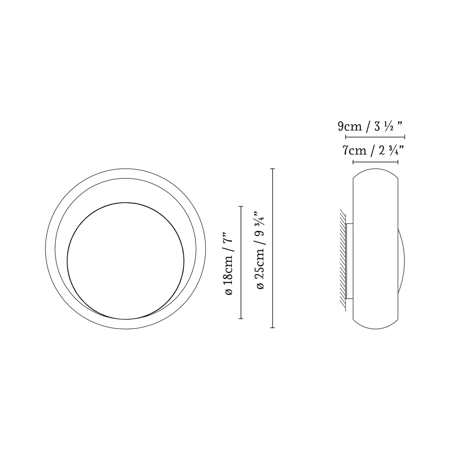 Ring Wall Light - line drawing.