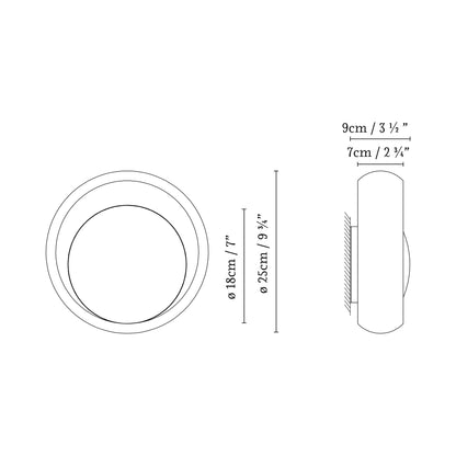 Ring Wall Light - line drawing.
