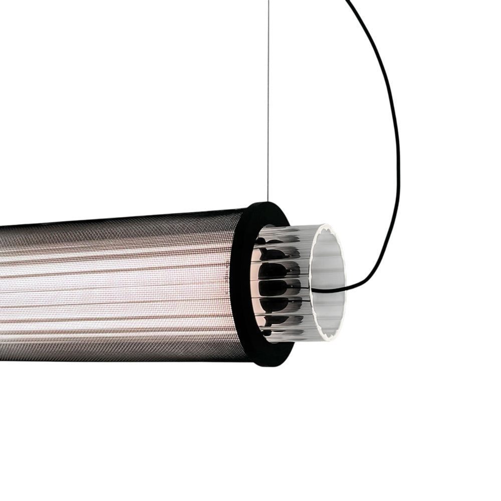 Slim Skin Horizontal LED Pendant Light in Groove Black.