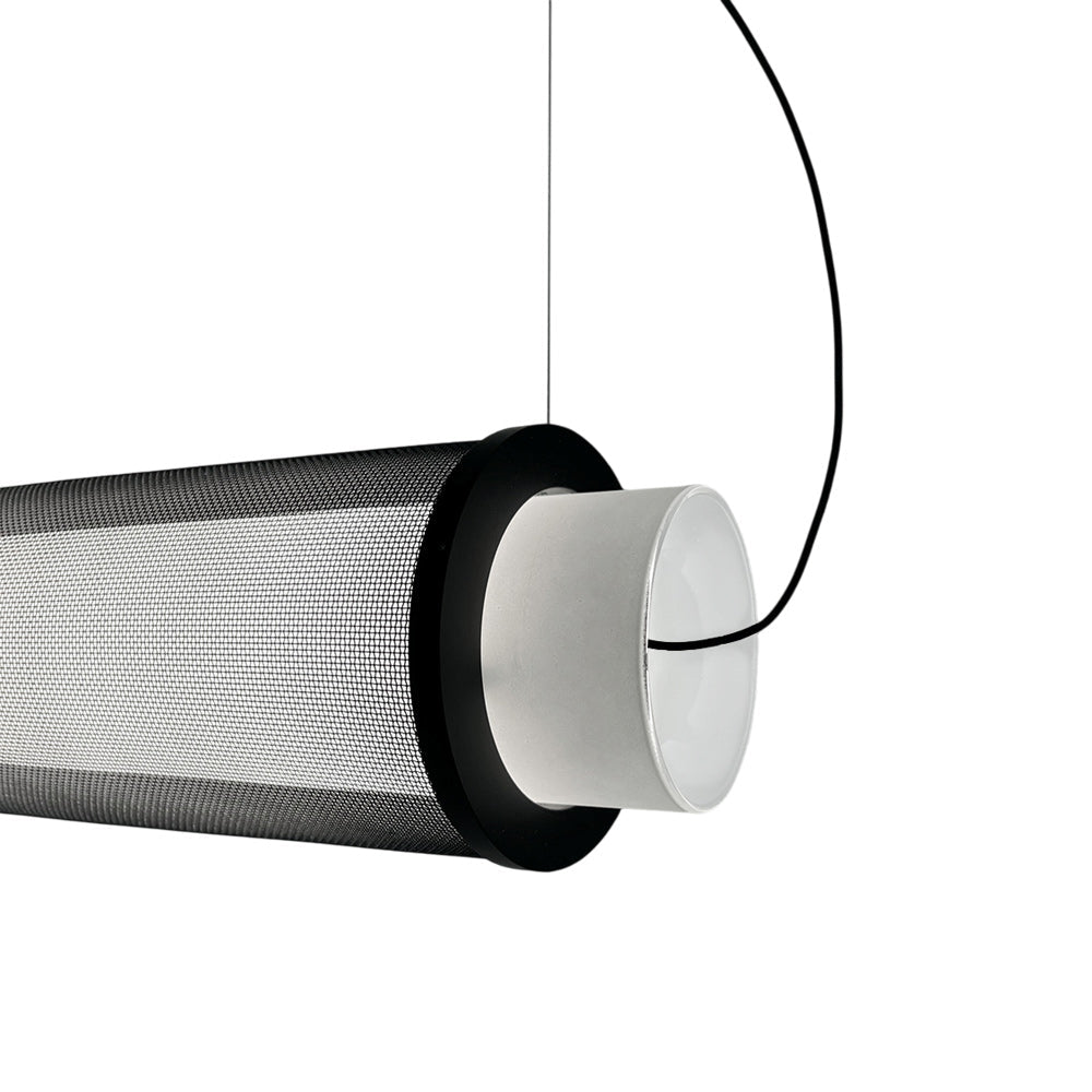 Slim Skin Horizontal LED Pendant Light in Opal Black.