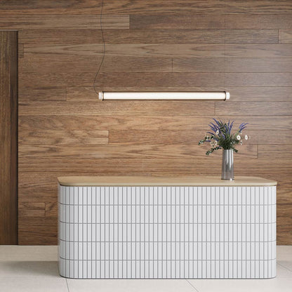 Slim Skin Horizontal LED Pendant Light in living room.