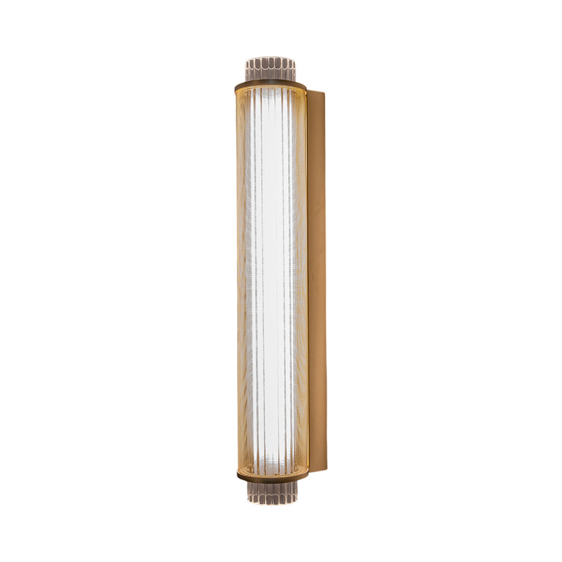 Slim Skin LED Wall Light in Groove Brass (27.5-Inch).