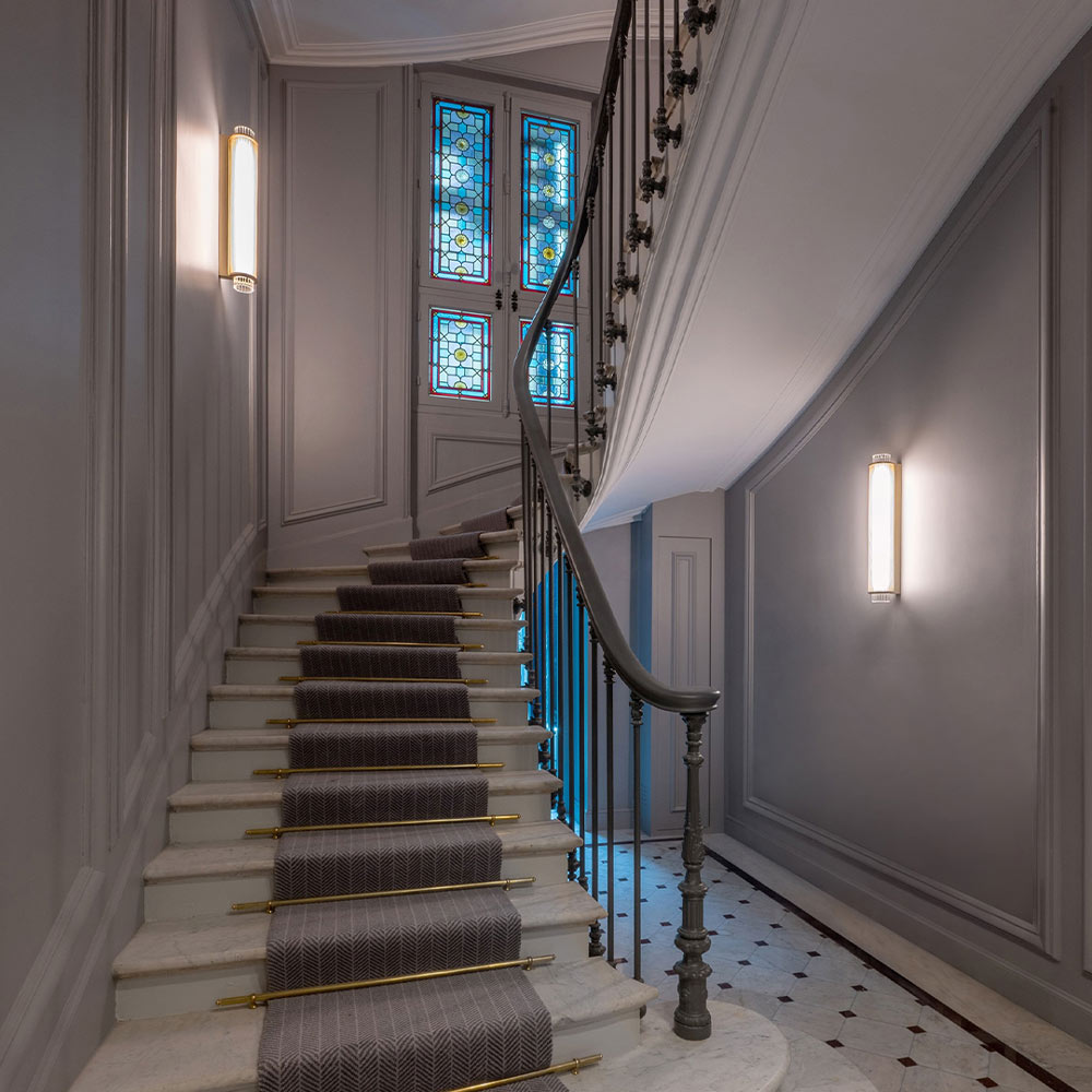Slim Skin LED Wall Light in stairway.